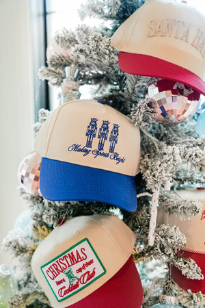 Making Spirits Bright - Blue Vintage Trucker Hat by KenzKustomz, view 4