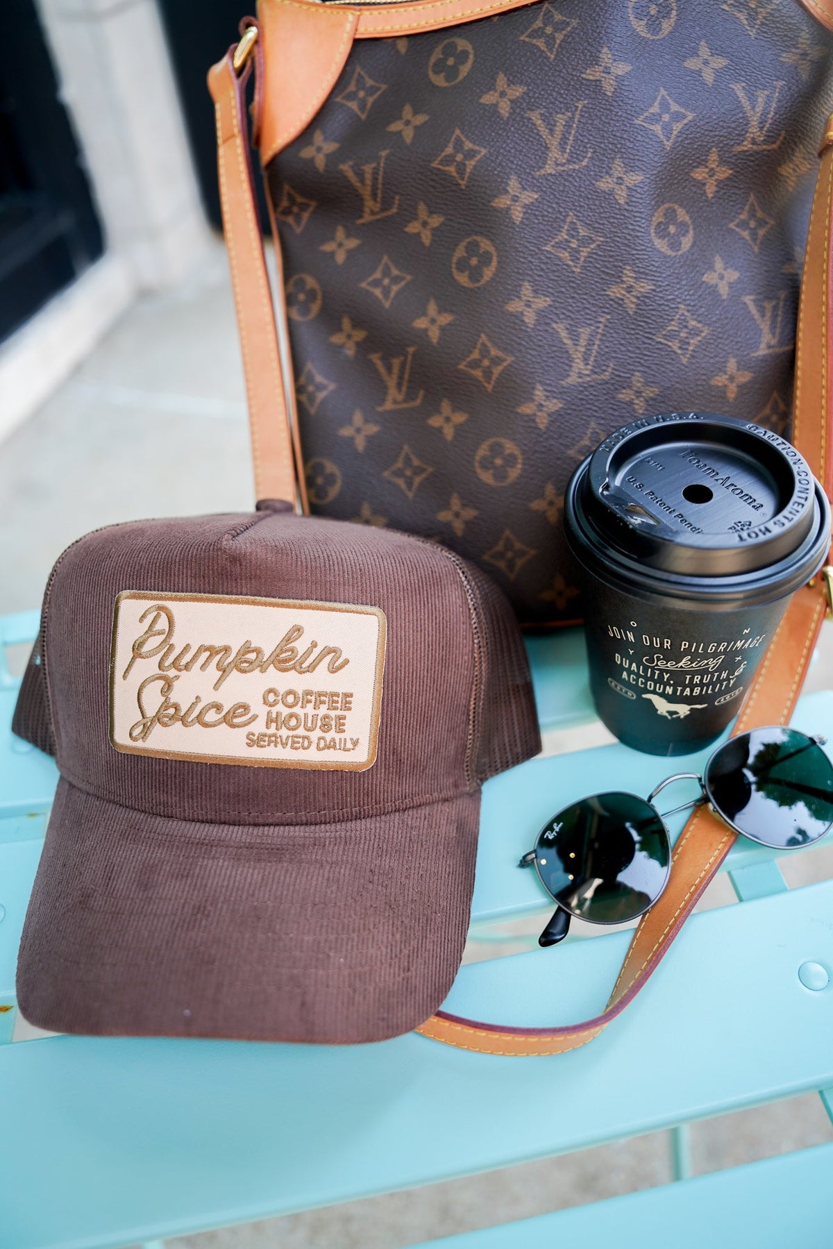 Pumpkin Spice Trucker Hat by KenzKustomz, view 2