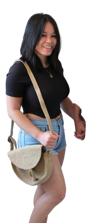 Half Moon Bag handwoven rope bag by Nomadic State of Mind, view 5