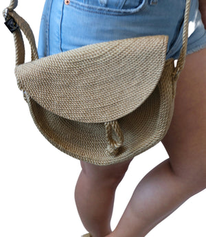 Half Moon Bag handwoven rope bag by Nomadic State of Mind, view 7