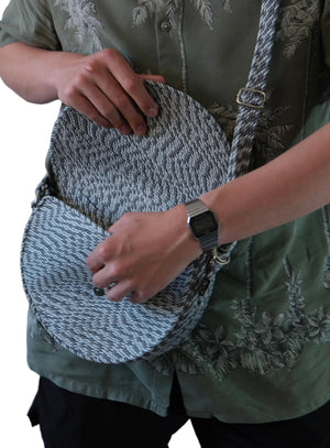 Half Moon Bag handwoven rope bag by Nomadic State of Mind, view 11