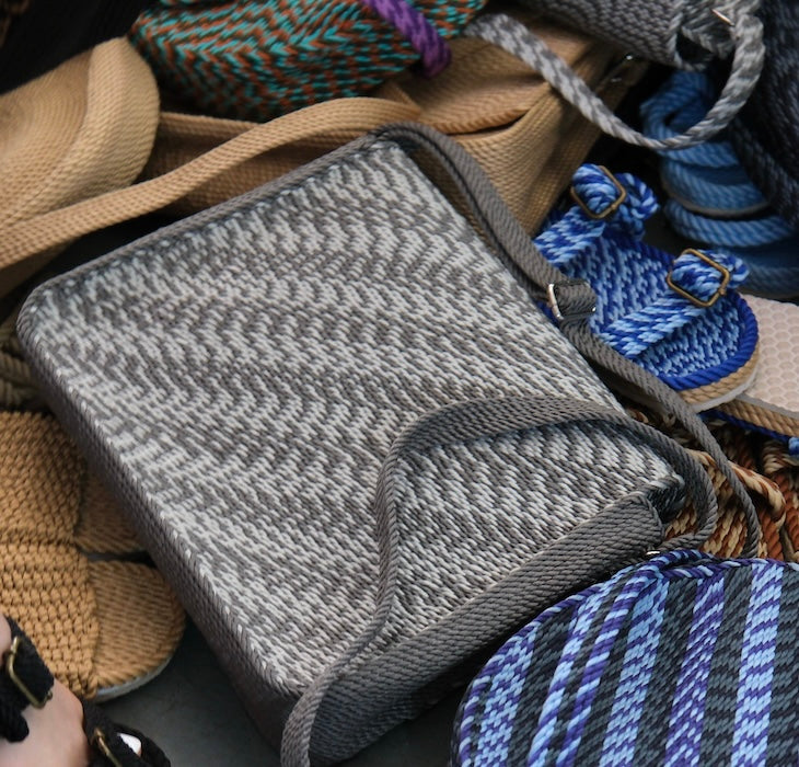 Square Bag handwoven rope bag by Nomadic State of Mind