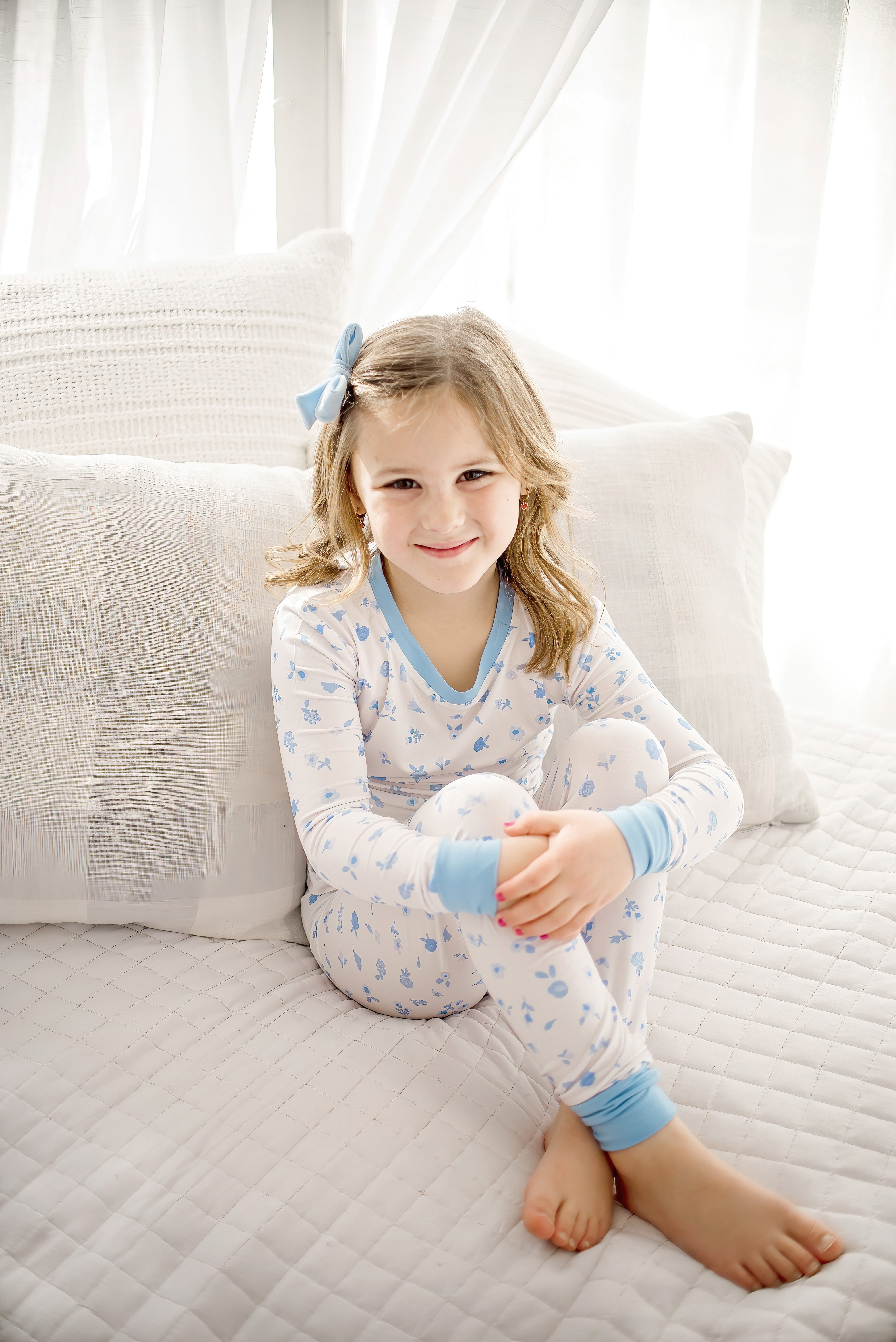 Ditsy Blue Floral | Two-Piece Pajama Set by Boosh Baby image 2