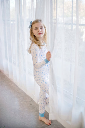 Ditsy Blue Floral | Two-Piece Pajama Set by Boosh Baby image 4