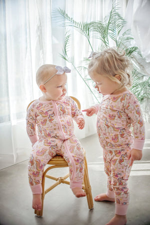 Pink Unicorn | Two-Piece Bamboo Pajama Set by Boosh Baby image 6