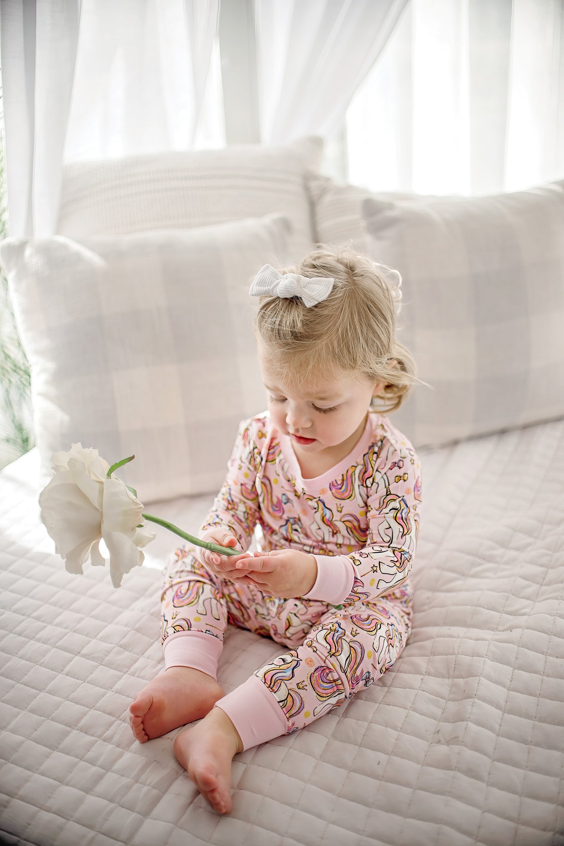 Pink Unicorn | Two-Piece Bamboo Pajama Set by Boosh Baby image 4