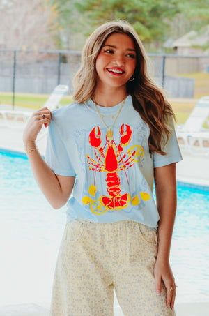 Lobster Life Light Blue Tee