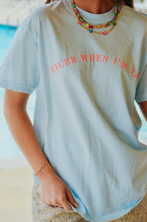 Nicer When I'm Tan Light Blue Tee