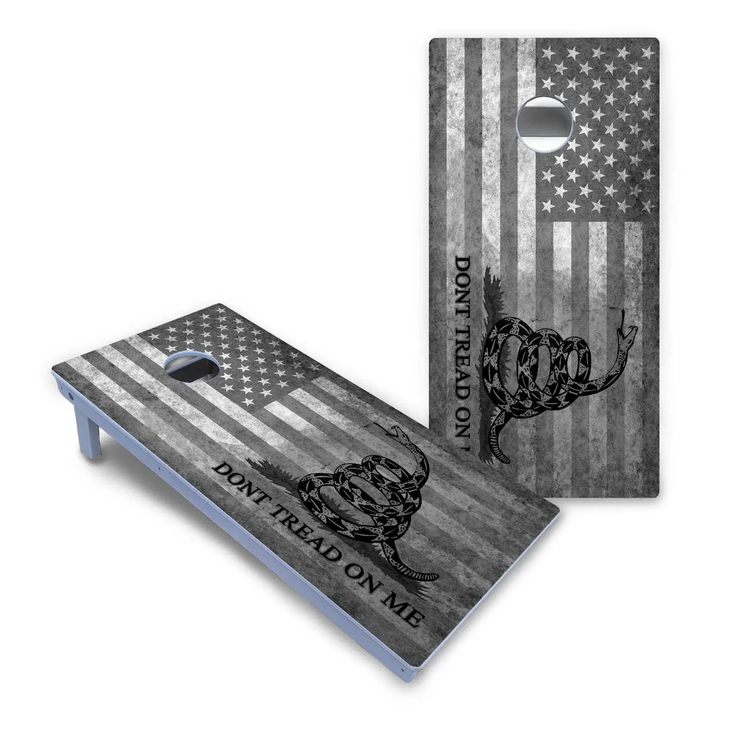 DTOM B&W Flag Cornhole Boards - All Weather Series Cornhole Solutions