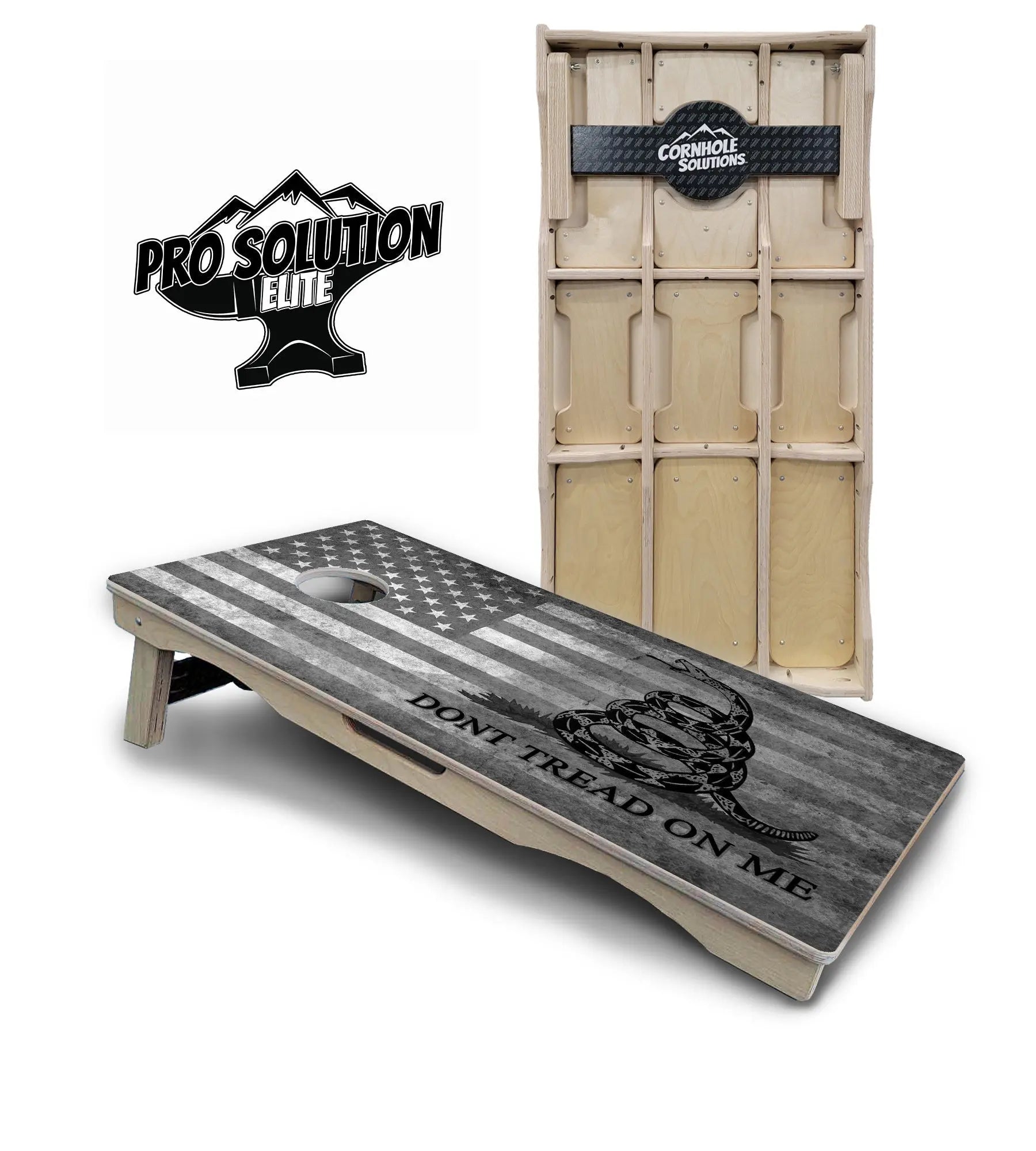 DTOM B&W Flag Cornhole Boards - Pro Solution Elite Series Cornhole Solutions