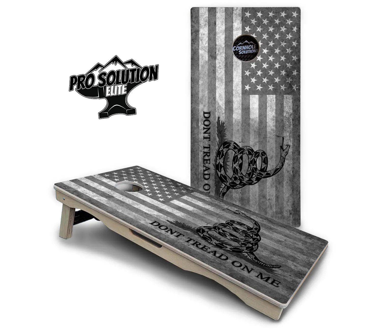 DTOM B&W Flag Cornhole Boards - Pro Solution Elite Series Cornhole Solutions