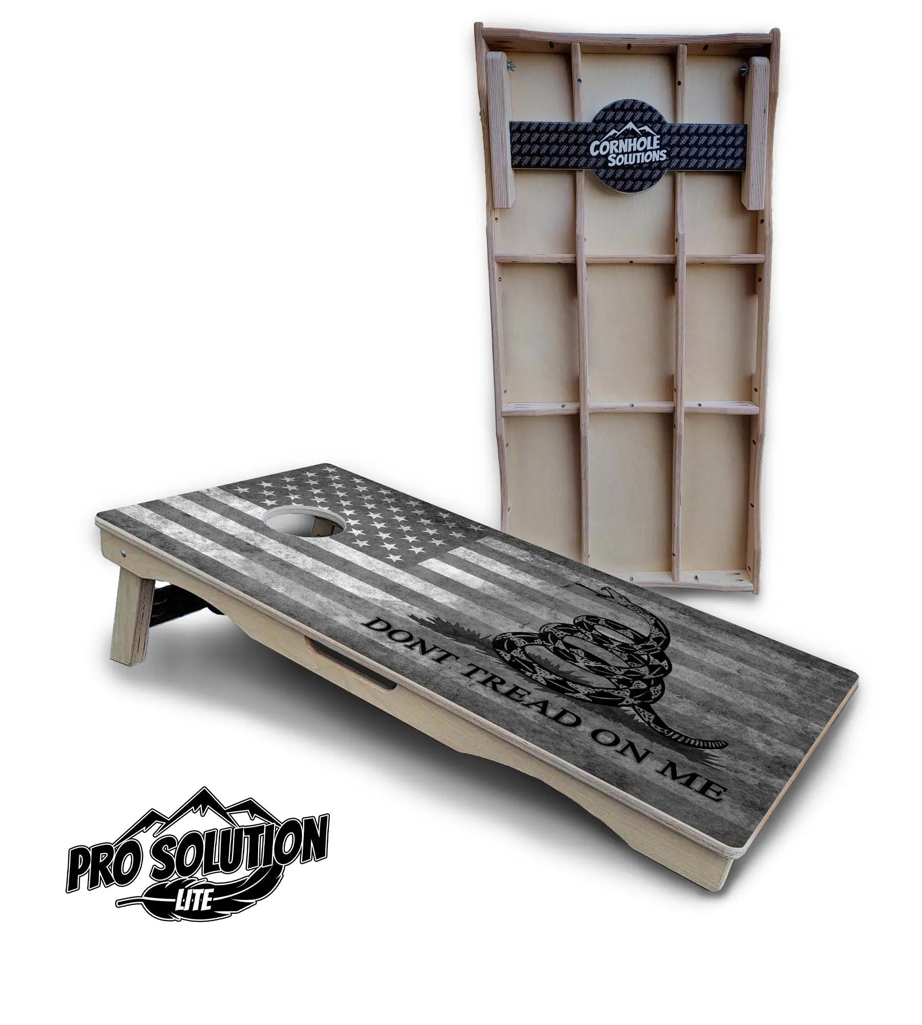 DTOM B&W Flag Cornhole Boards - Pro Solution Lite Series Cornhole Solutions