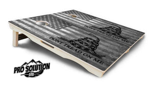 DTOM B&W Flag Cornhole Boards - Pro Solution Lite Series by Cornhole Solutions, custom cornhole board detail photo 2