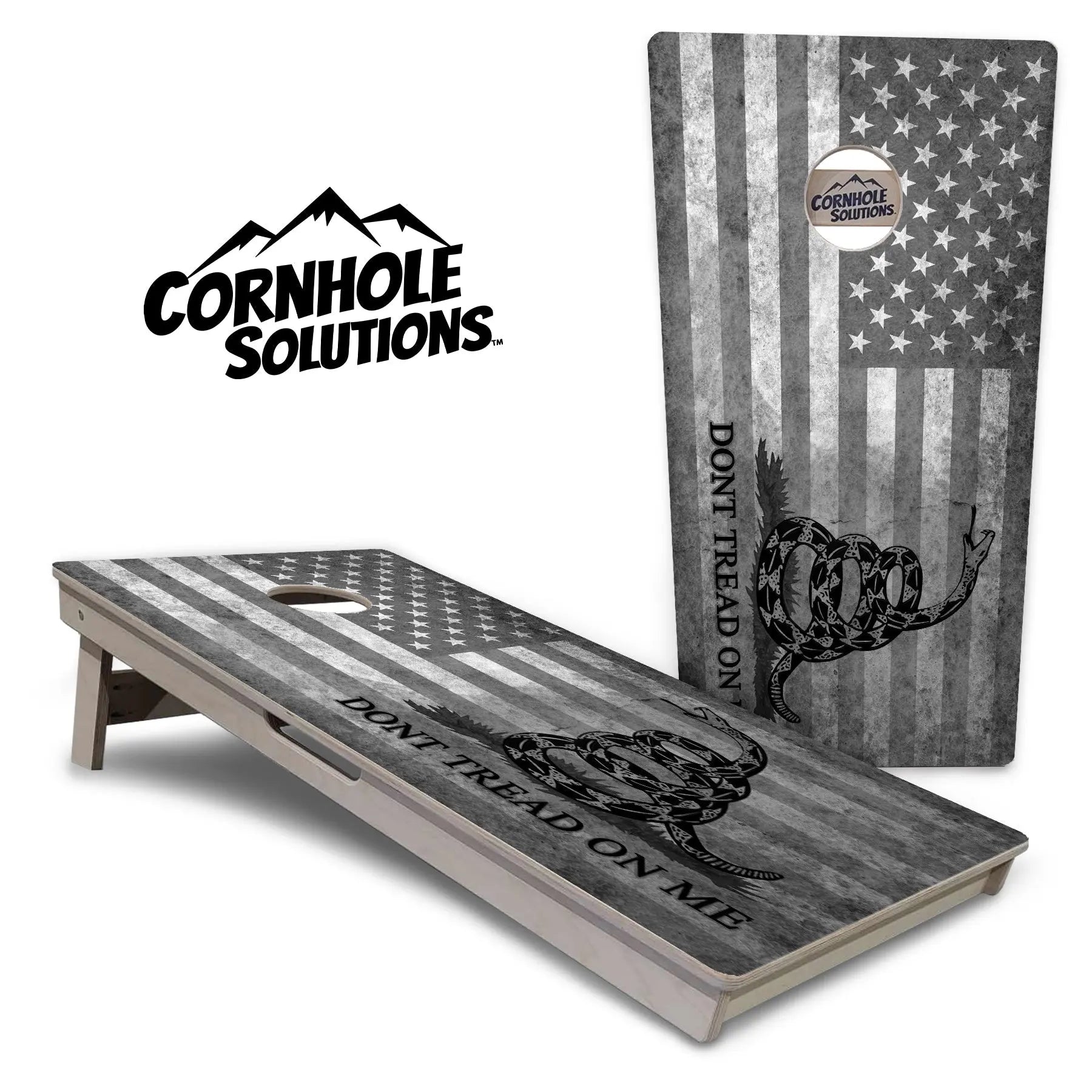 DTOM B&W Flag Cornhole Boards - Professional Tournament Series Cornhole Solutions