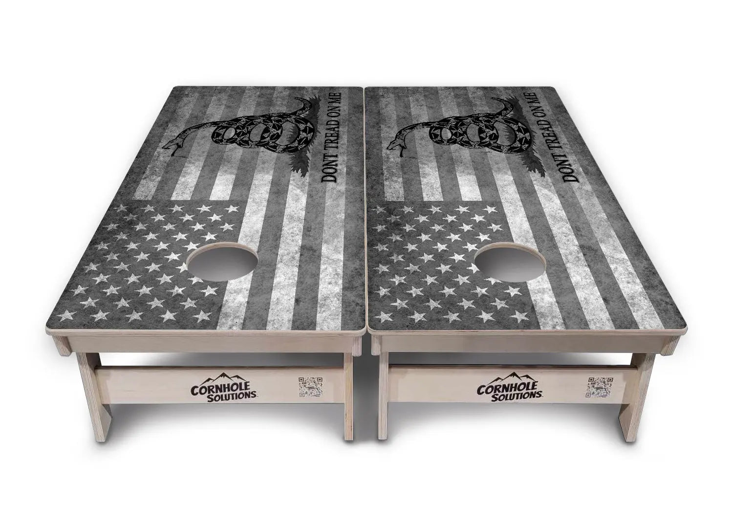 DTOM B&W Flag Cornhole Boards - Professional Tournament Series Cornhole Solutions