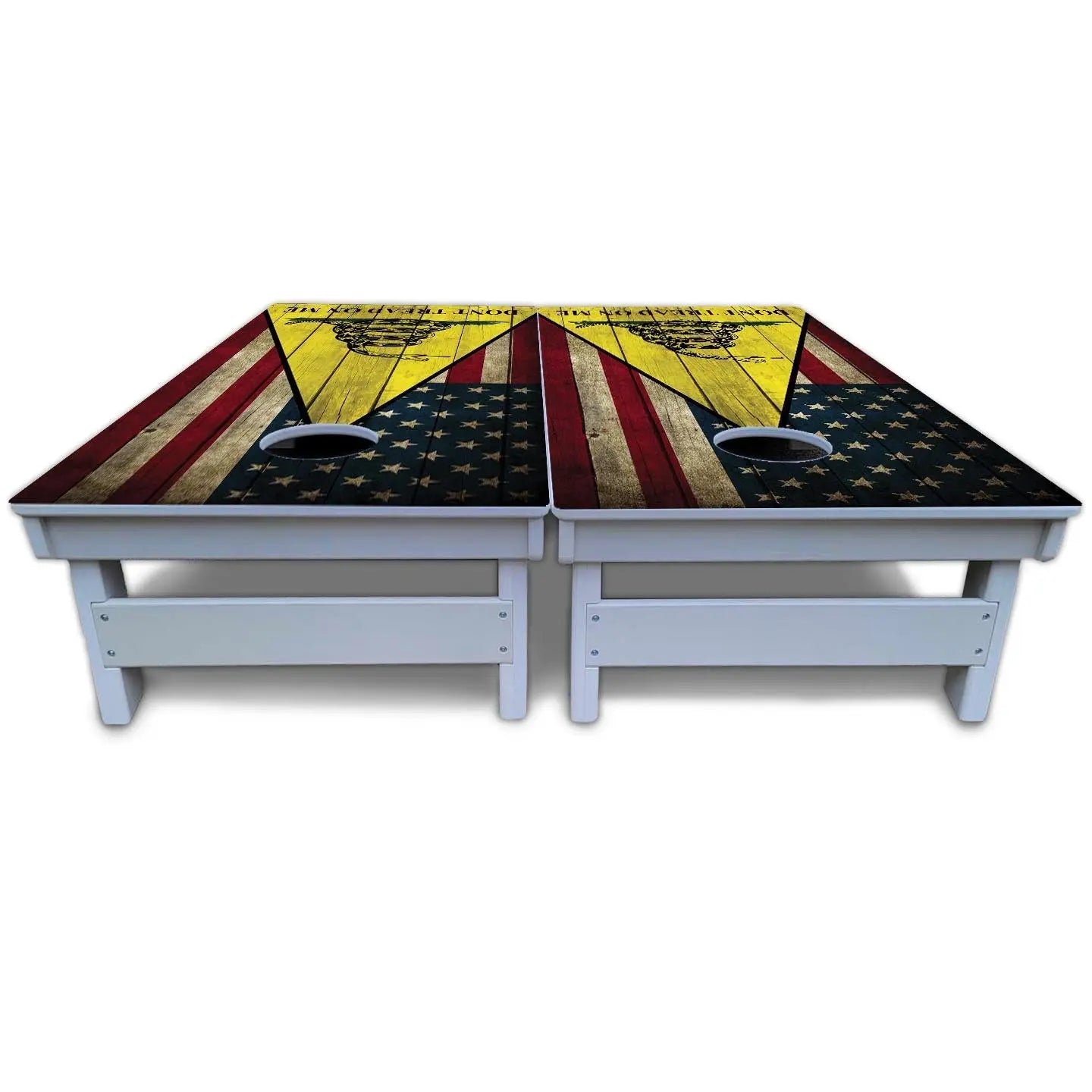 DTOM Rustic Triangle Cornhole Boards - All Weather Series by Cornhole Solutions, custom cornhole board detail photo 5