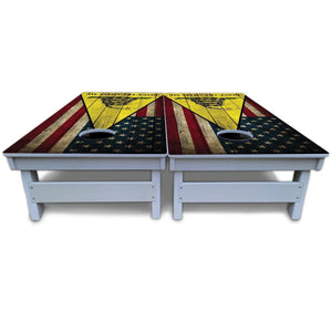 DTOM Rustic Triangle Cornhole Boards - All Weather Series by Cornhole Solutions, custom cornhole board detail photo 5