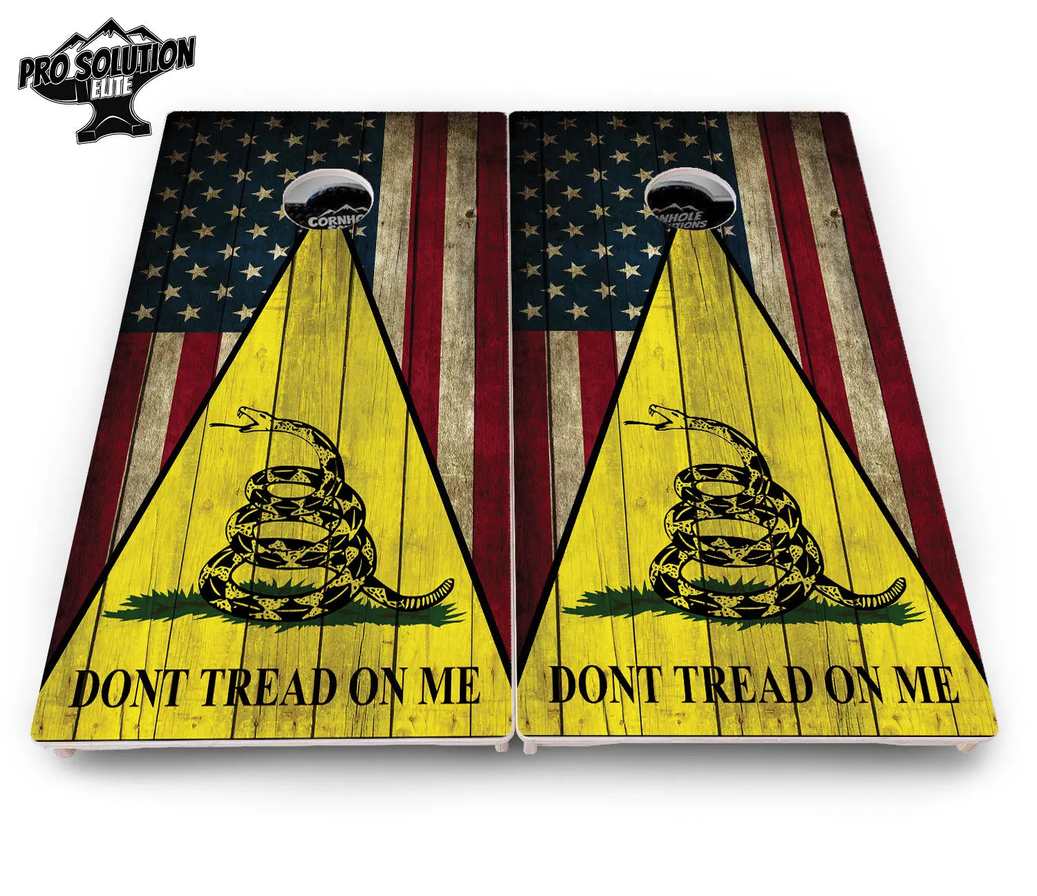 DTOM Rustic Triangle Cornhole Boards - Pro Solution Elite Series by Cornhole Solutions, custom cornhole board detail photo 4