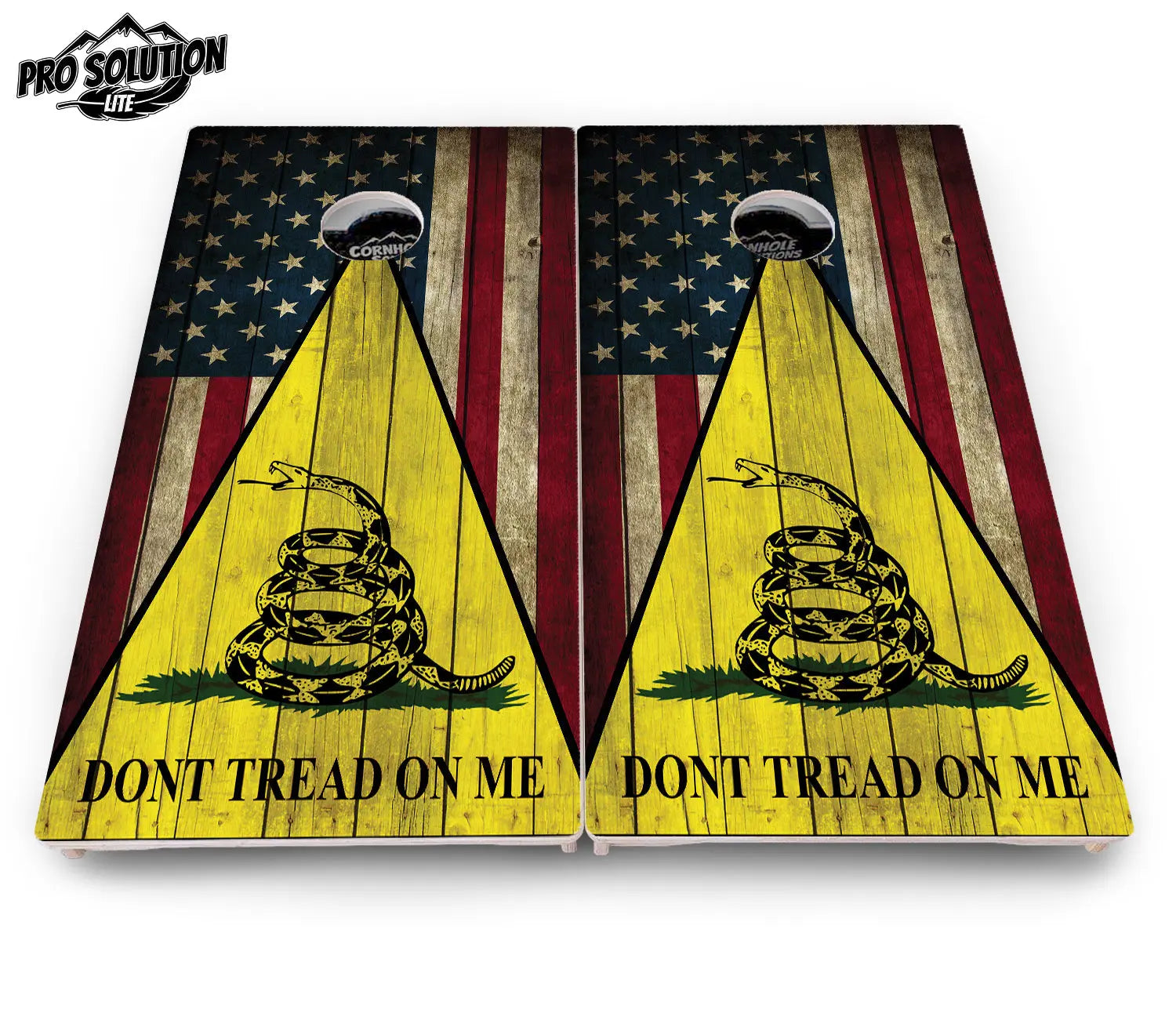 DTOM Rustic Triangle Cornhole Boards - Pro Solution Lite Series by Cornhole Solutions, custom cornhole board detail photo 4