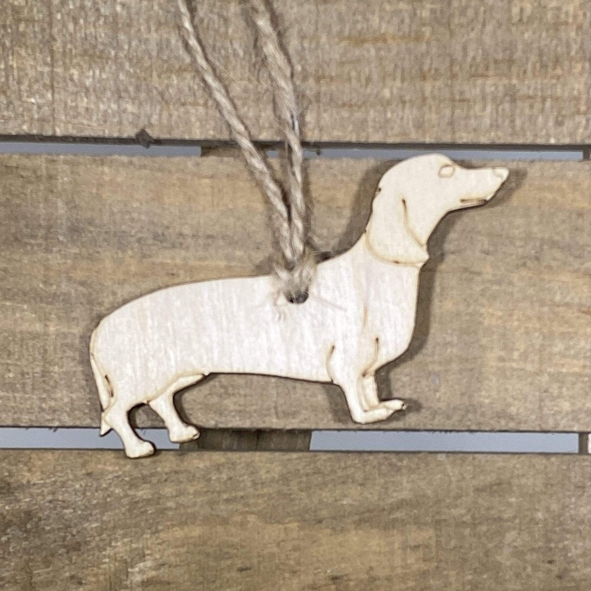 Dachshund Christmas Ornament | Wiener Dog Wooden Holiday Decor by Cate's Concepts, LLC, Southern home decor main product photo