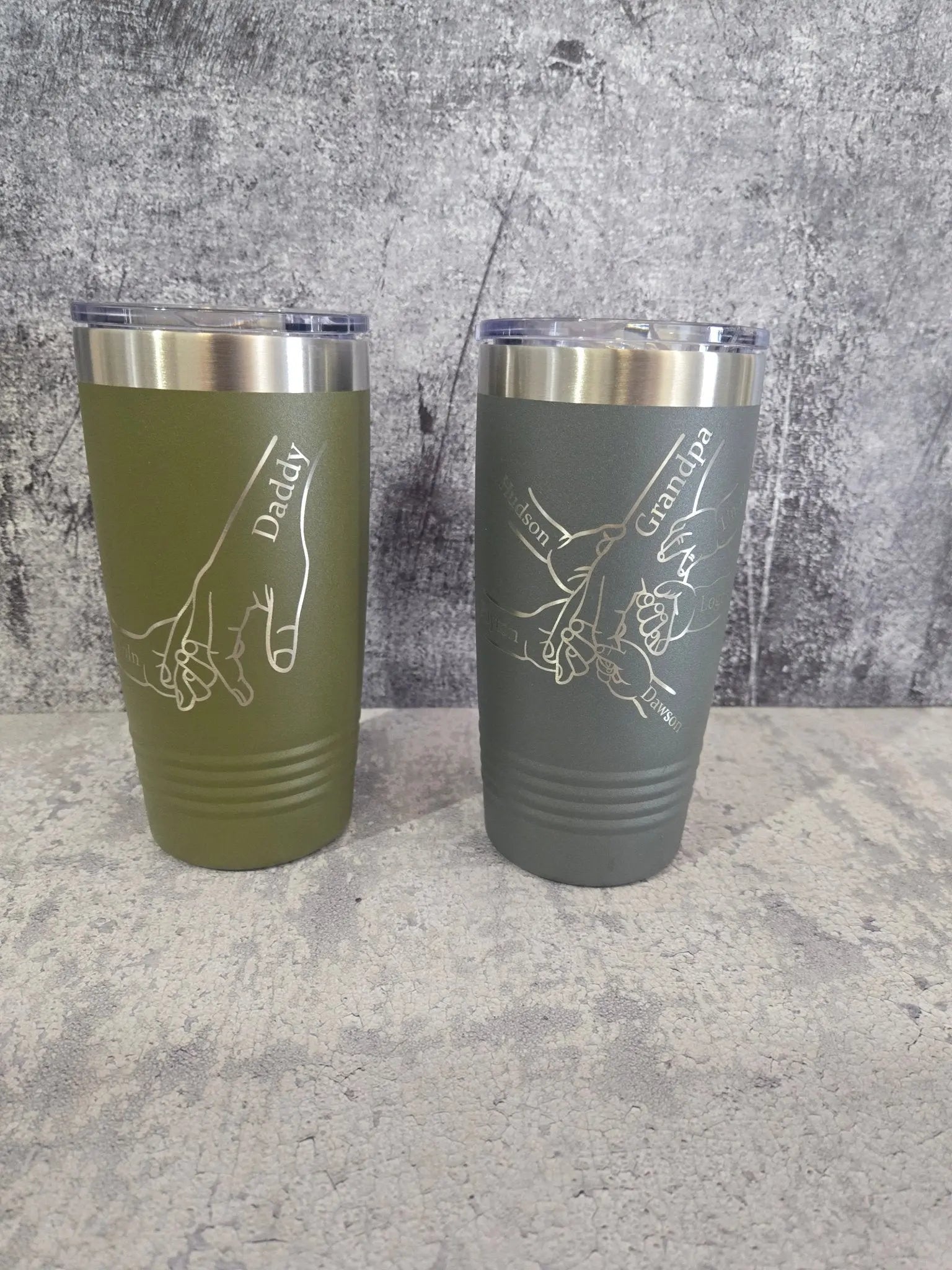 Dad Fist Bump Kids Names by EverLee Creations, custom tumbler detail photo 3