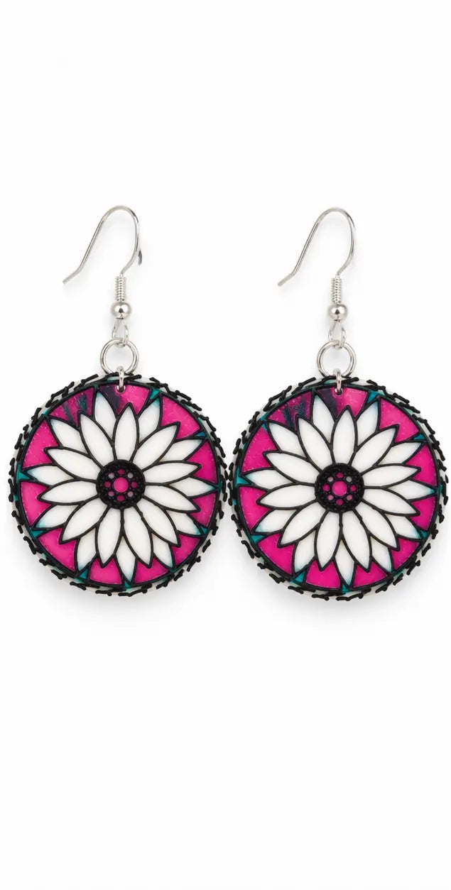 Daisy Pop Handmade Earrings – Bright Flower Dangle Earrings The Tween Space