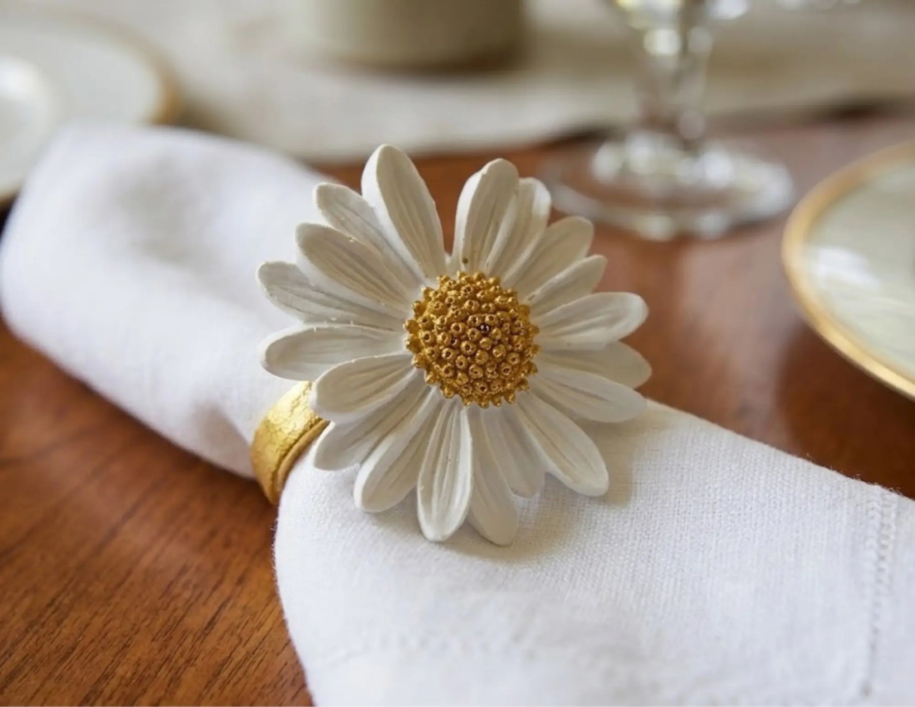 Daisy Sculptures by Believe Candle, handmade ring detail photo 6