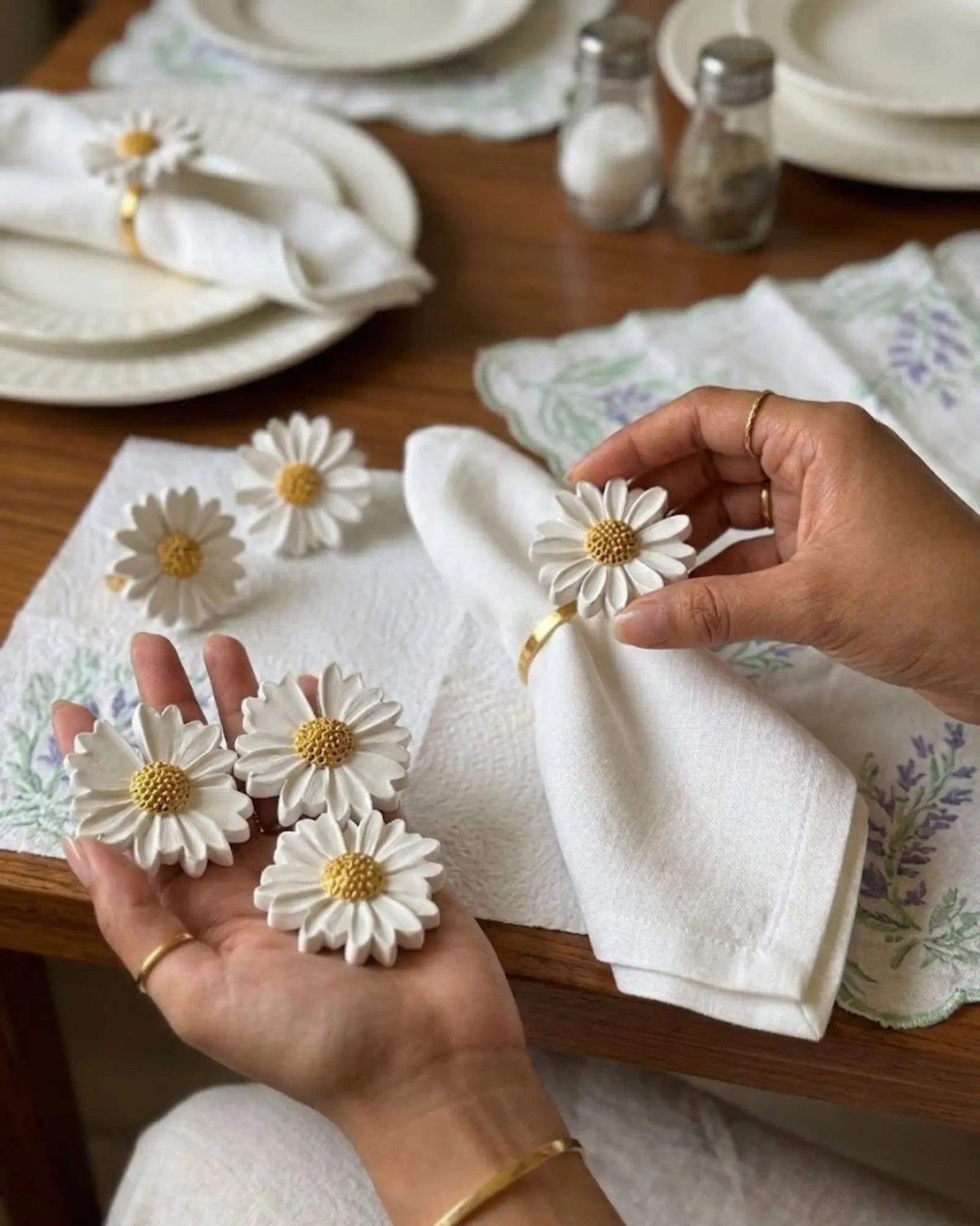 Daisy Sculptures by Believe Candle, handmade ring detail photo 7