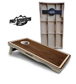 Dark Wood Cornhole Boards - Pro Solution Lite Series by Cornhole Solutions, custom cornhole board main product photo