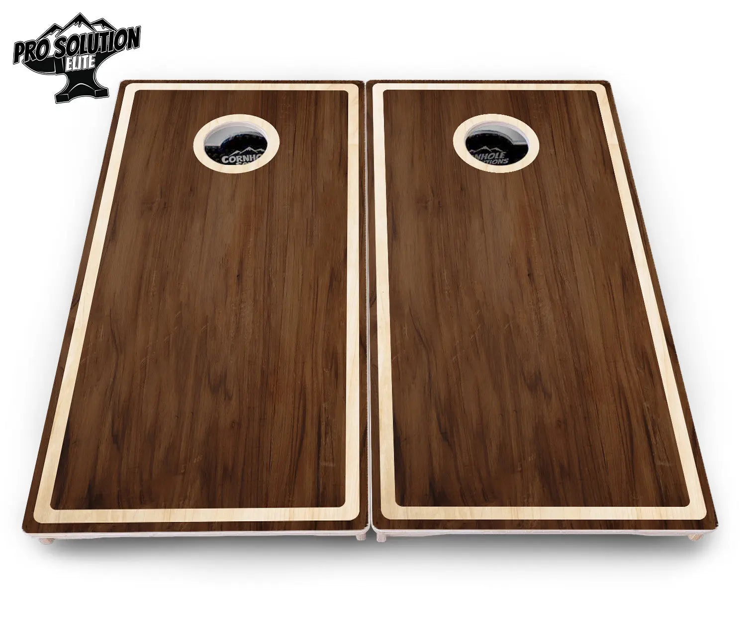 Dark Wood Natural Border Cornhole Boards - Pro Solution Elite Series by Cornhole Solutions, custom cornhole board detail photo 4