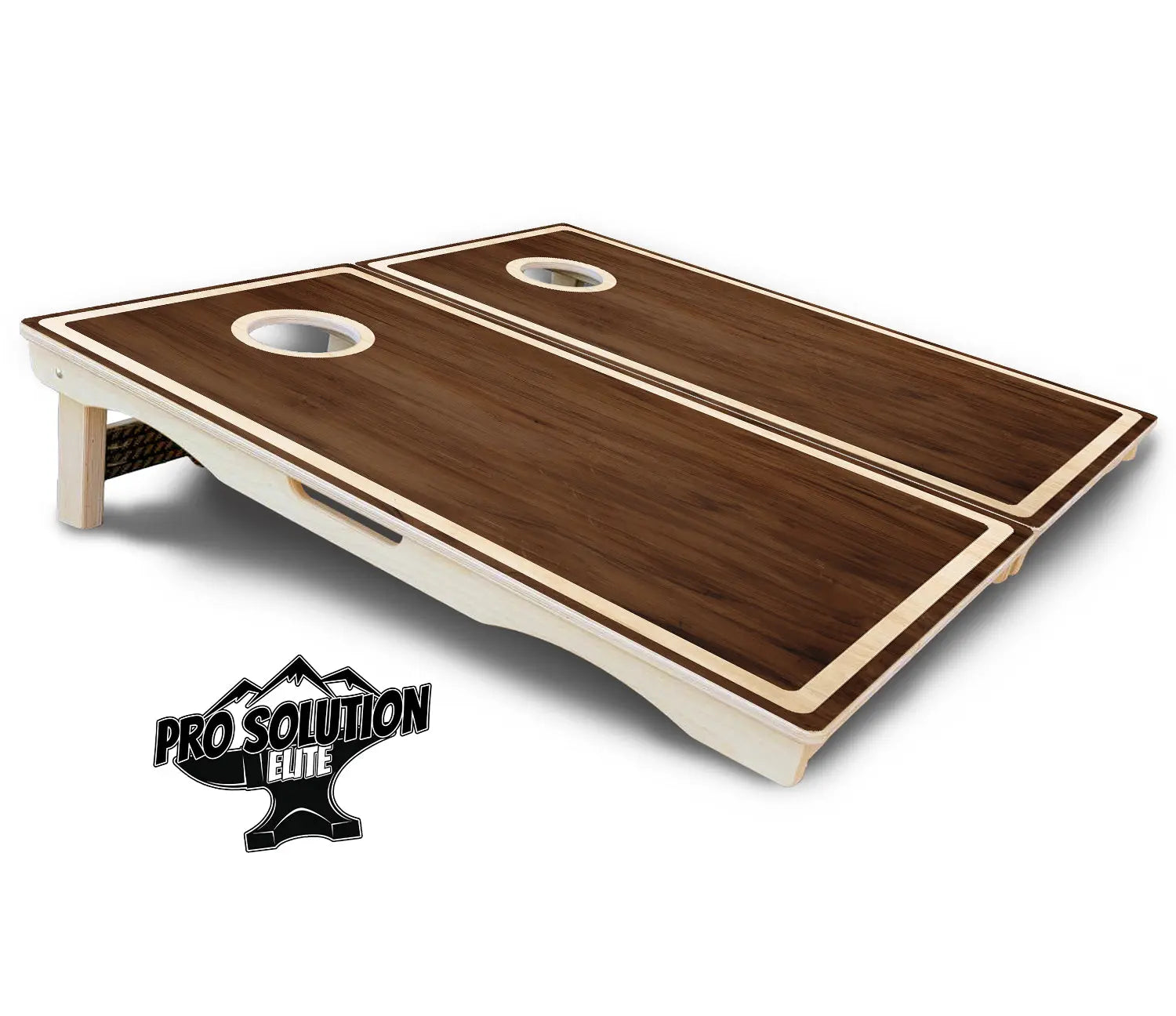 Dark Wood Natural Border Cornhole Boards - Pro Solution Elite Series by Cornhole Solutions, custom cornhole board detail photo 5