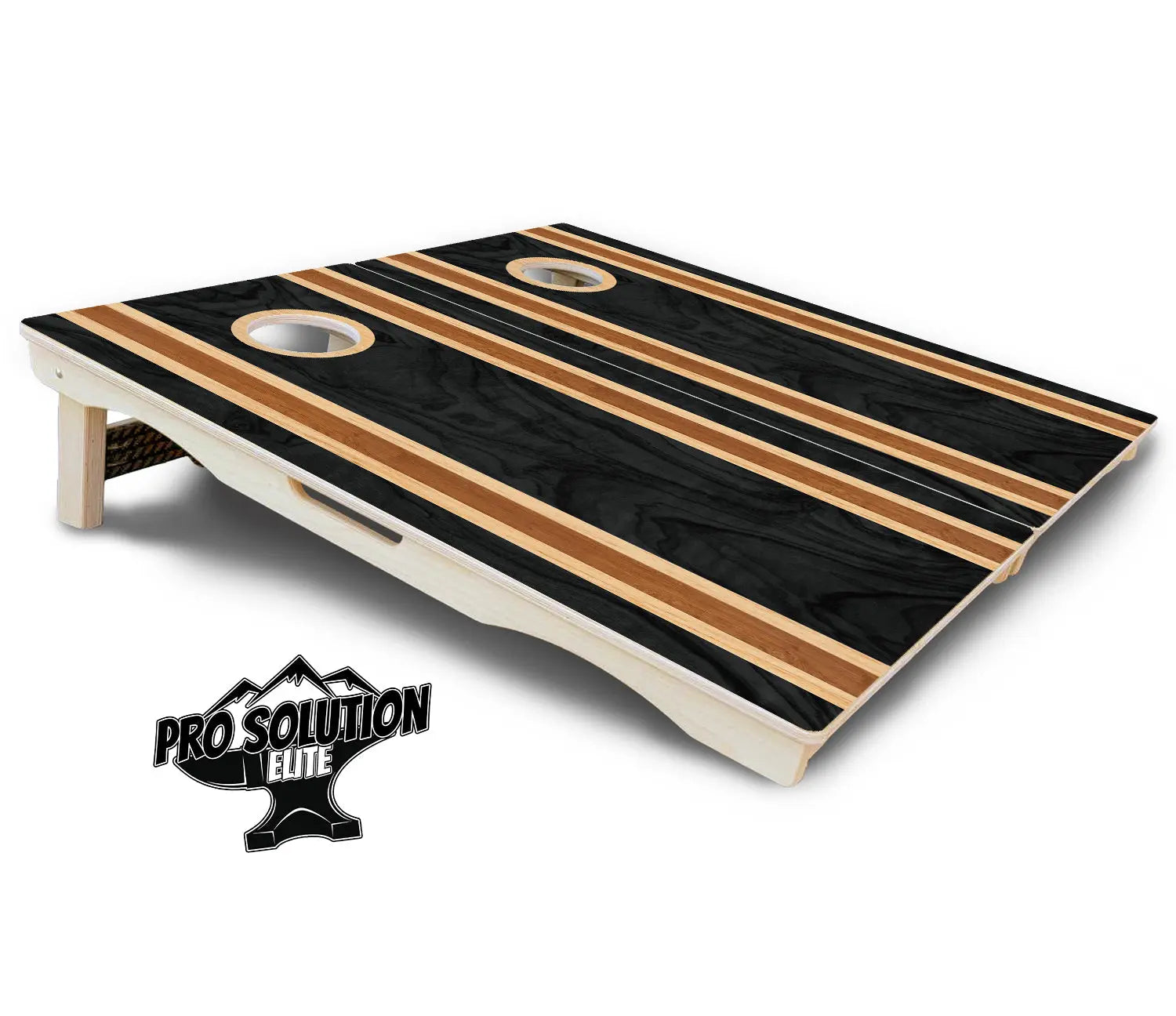 Dark Wood Stripe Cornhole Boards - Pro Solution Elite Series by Cornhole Solutions, custom cornhole board detail photo 5