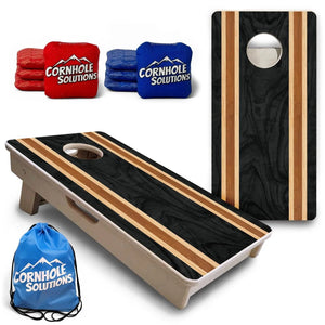 Dark Wood Stripe - Mini or Vacation Size Cornhole Boards by Cornhole Solutions, custom cornhole board main product photo