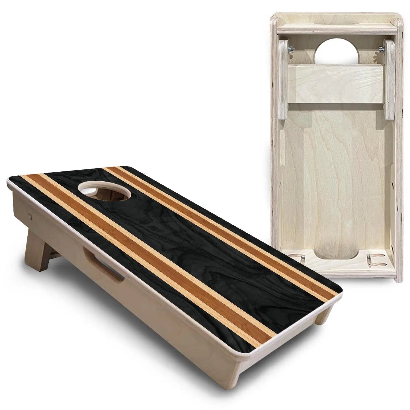 Dark Wood Stripe - Mini or Vacation Size Cornhole Boards by Cornhole Solutions, custom cornhole board detail photo 5