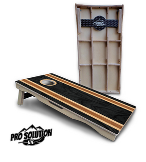 Dark Wood Stripes Cornhole Boards - Pro Solution Lite Series by Cornhole Solutions, custom cornhole board main product photo
