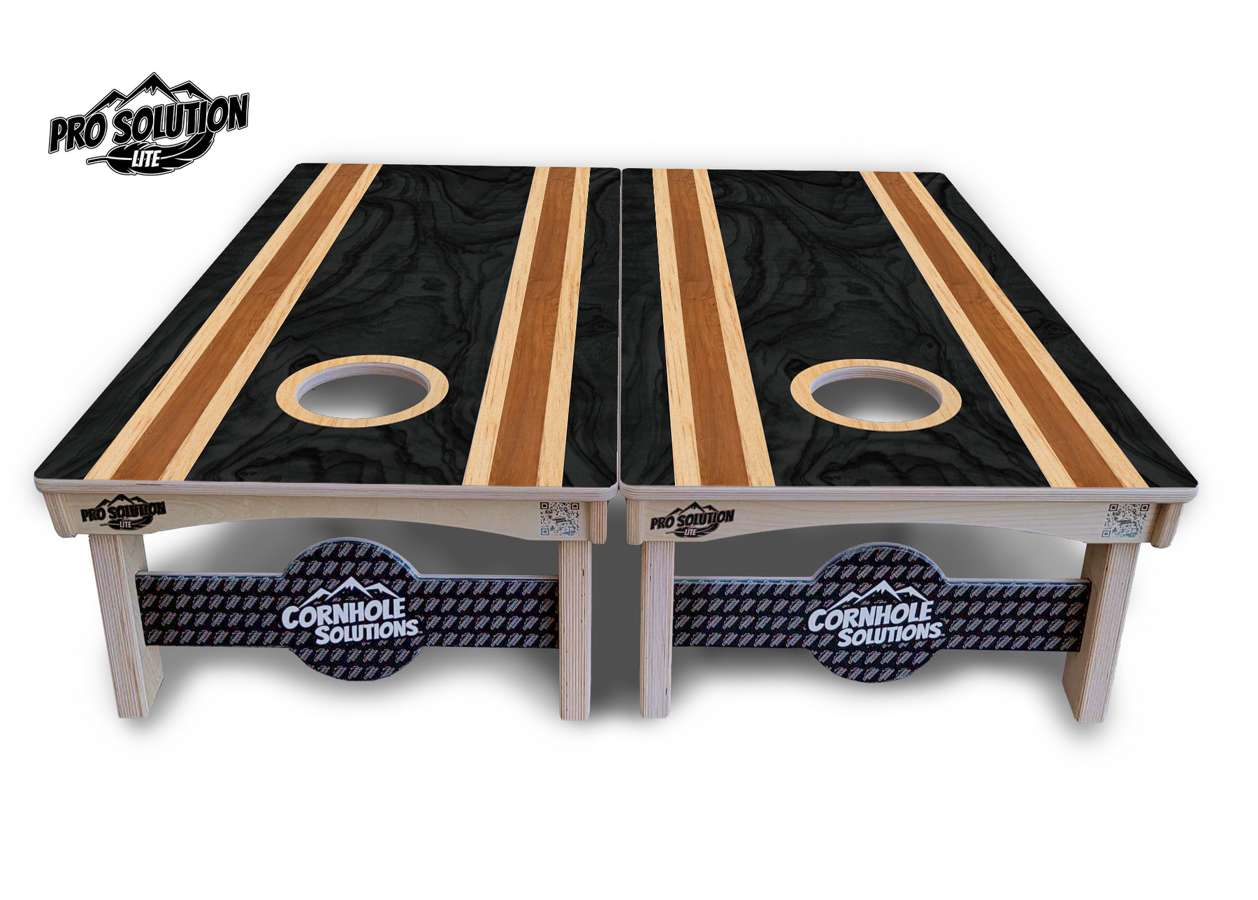 Dark Wood Stripes Cornhole Boards - Pro Solution Lite Series by Cornhole Solutions, custom cornhole board detail photo 3