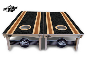 Dark Wood Stripes Cornhole Boards - Pro Solution Lite Series by Cornhole Solutions, custom cornhole board detail photo 3