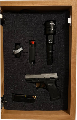 Red Cardinal Bird Gun Concealment Furniture - Handcrafted Hidden Gun Storage Wall Decor - Hidden Gun Shelf with Magnetic Lock for Quick Access