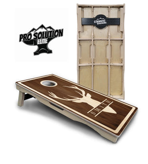 Deer Head Name Cornhole Boards - Pro Solution Elite Series by Cornhole Solutions, custom cornhole board main product photo