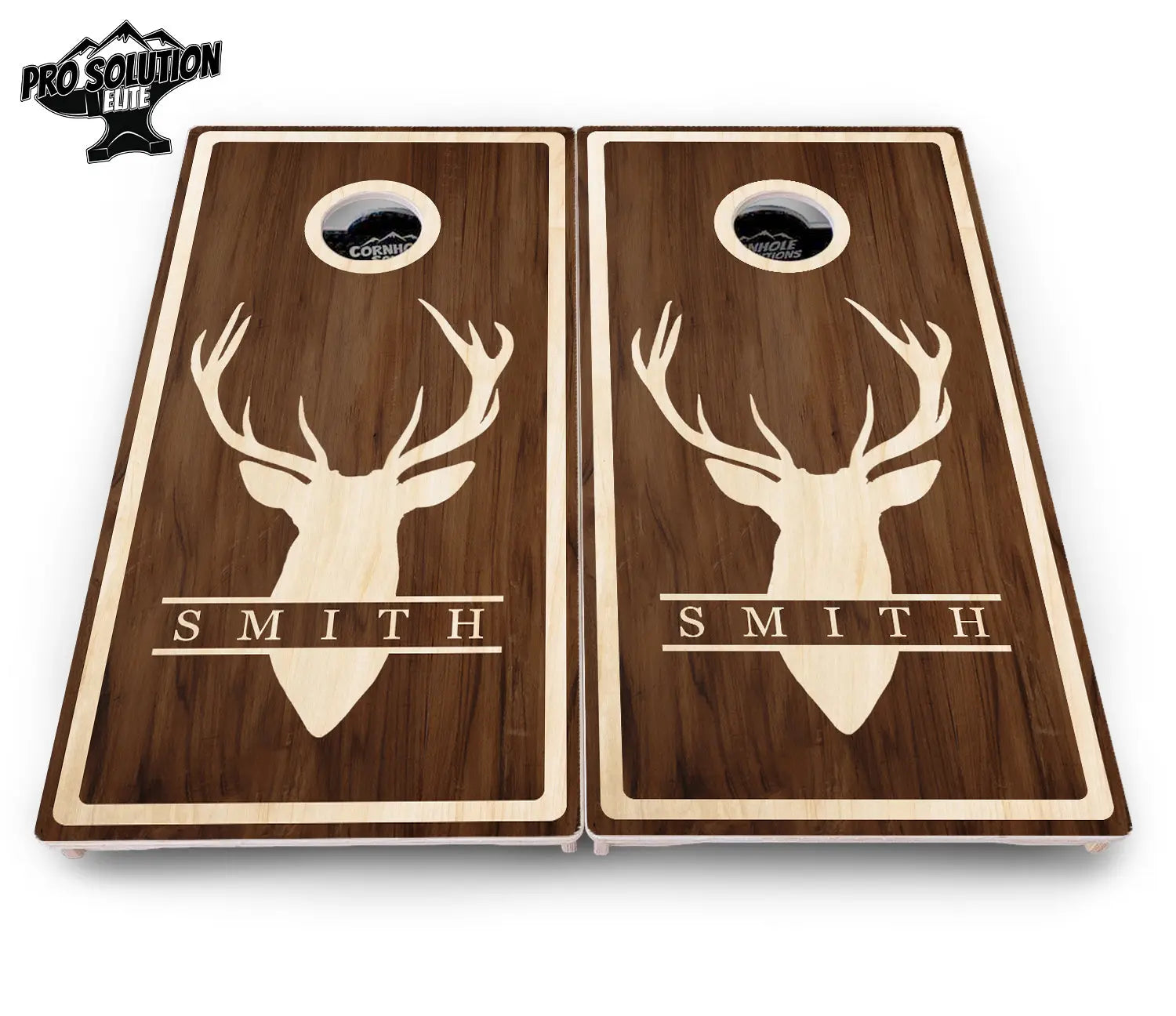 Deer Head Name Cornhole Boards - Pro Solution Elite Series by Cornhole Solutions, custom cornhole board detail photo 4