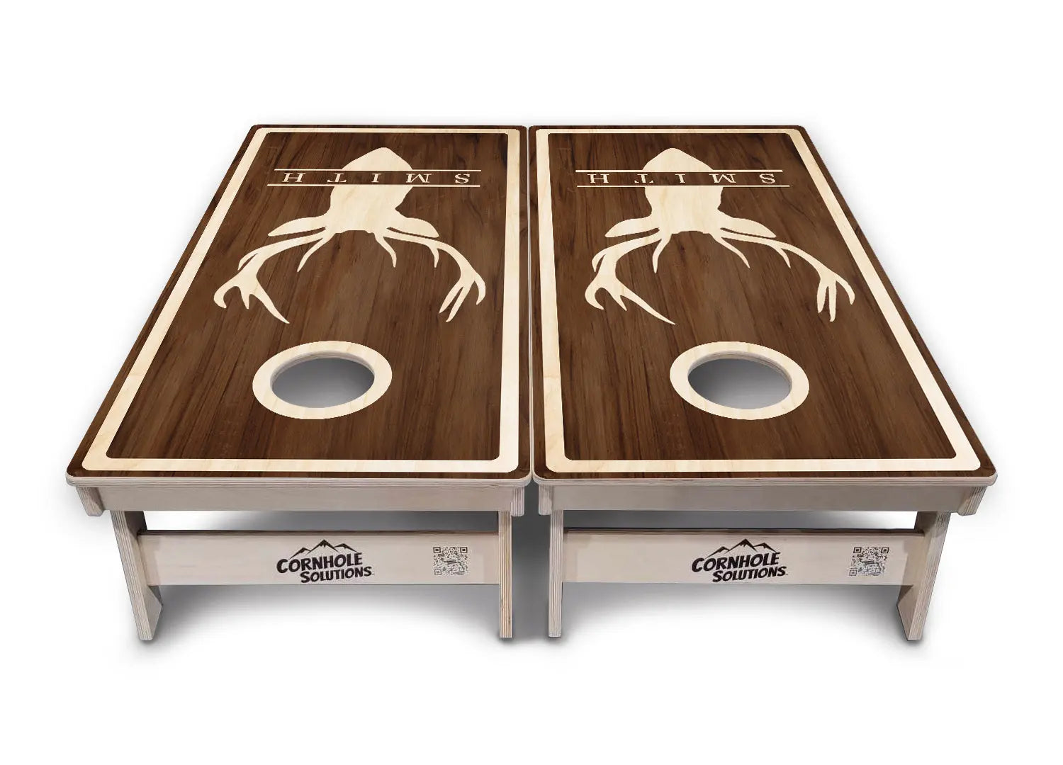 Deer Head Name Cornhole Boards - Professional Tournament Series - Personalized by Cornhole Solutions, custom cornhole board detail photo 5