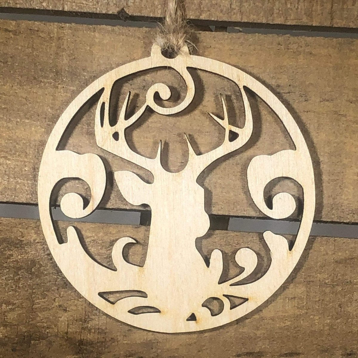 Deer Wooden Christmas Ornament | Rustic Woodland Holiday Decor