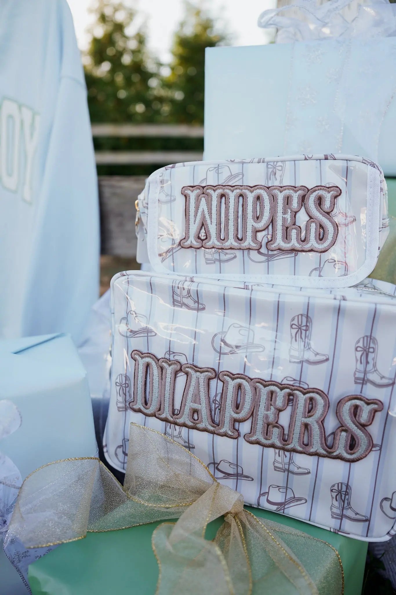 Diapers XL - Western Blues Clear Coat Bag KenzKustomz