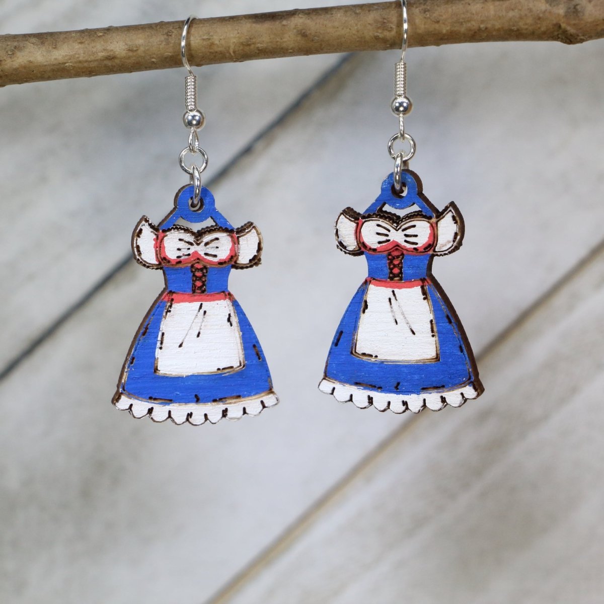 Dirndl Dress Wooden Earrings | Oktoberfest Bavarian Jewelry