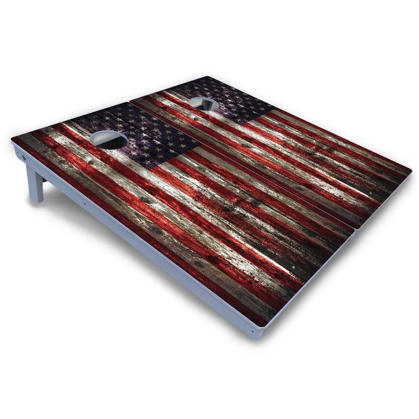 Distressed Flag Cornhole Boards - All Weather Series by Cornhole Solutions, custom cornhole board detail photo 3