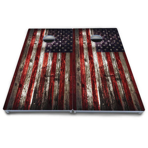 Distressed Flag Cornhole Boards - All Weather Series by Cornhole Solutions, custom cornhole board detail photo 4