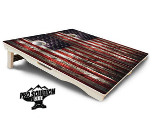 Distressed Flag Cornhole Boards - Pro Solution Elite Series by Cornhole Solutions, custom cornhole board detail photo 5