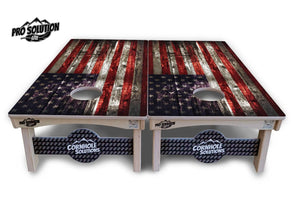 Distressed Flag Cornhole Boards - Pro Solution Lite Series by Cornhole Solutions, custom cornhole board detail photo 3