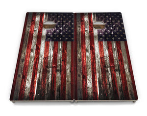 Distressed Flag Cornhole Boards - Professional Tournament Series by Cornhole Solutions, custom cornhole board detail photo 2