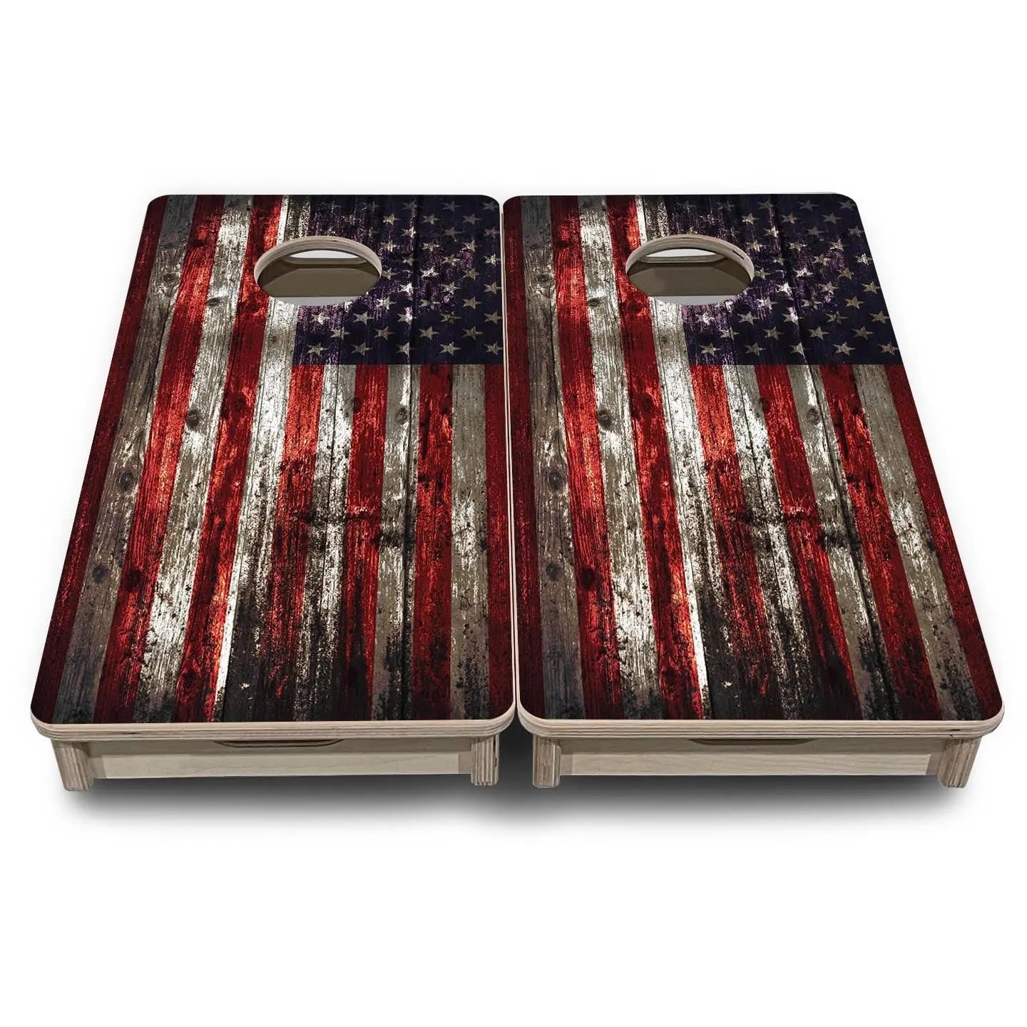 Distressed Flag - Mini or Vacation Size Cornhole Boards Cornhole Solutions